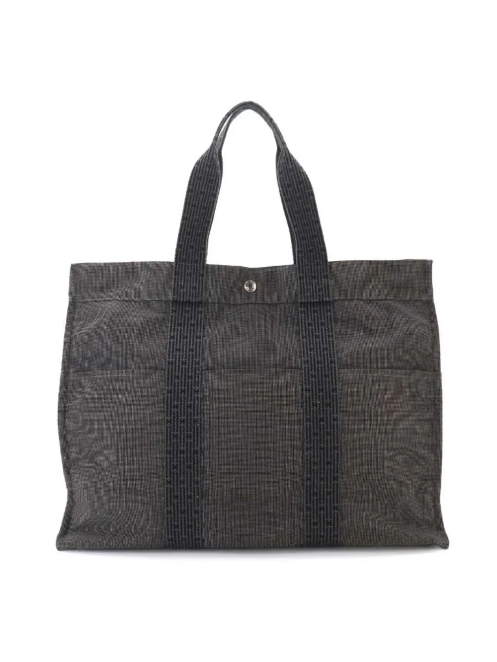 Hermes Her Line Tote GM Canvas Gray Silver Herline